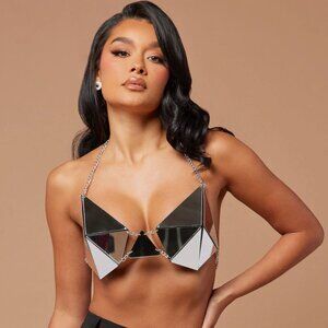 Trista Mirror Bralette - Silver